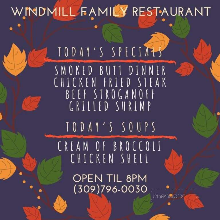 Windmill Family Restaurant - East Moline, IL menu_pic