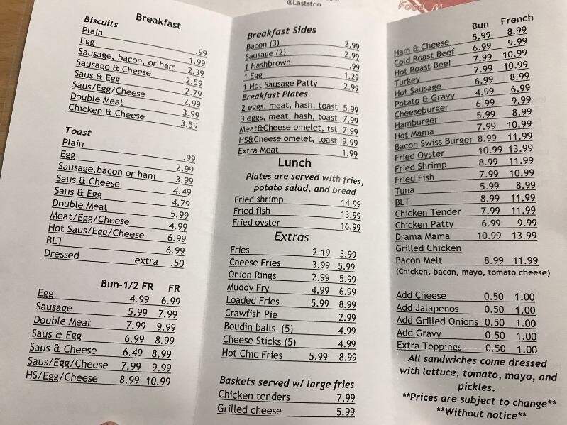 Last Stop Food Mart - Saint Bernard, LA menu_pic
