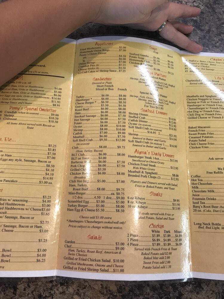 Penny's Cafe - Violet, LA menu_pic