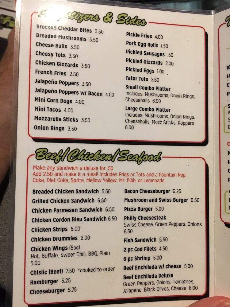 Humboldt Bar & Grill - Garberville, CA menu_pic