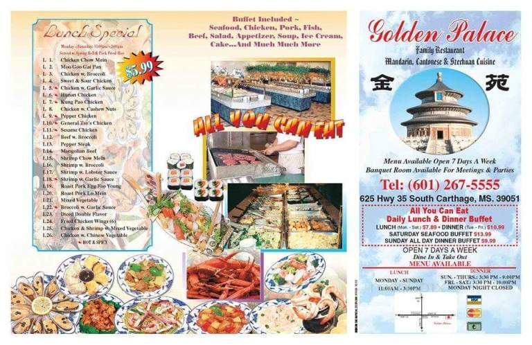 Golden Palace Family Restaurant - Carthage, MS menu_pic