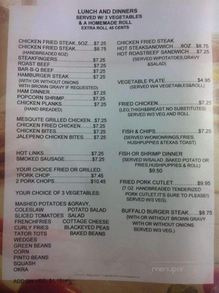 Ann's Country Kitchen - Lawton, OK menu_pic