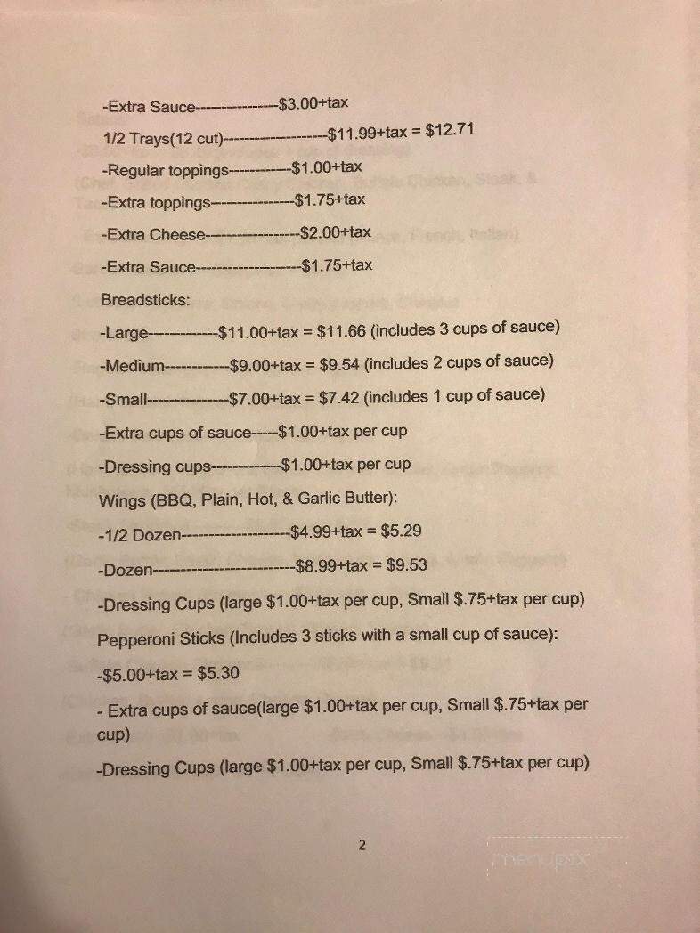 Twin Rocks Pizza - Twin Rocks, PA menu_pic