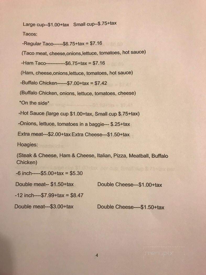 Twin Rocks Pizza - Twin Rocks, PA menu_pic