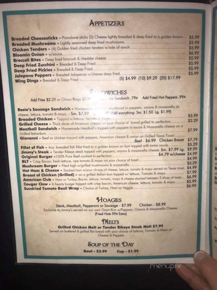 Jimmy's Diner - Shinnston, WV menu_pic