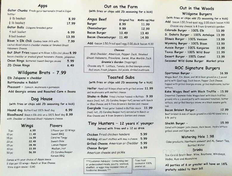 Raised On Country Burgers And Grill - Tuscaloosa, AL menu_pic