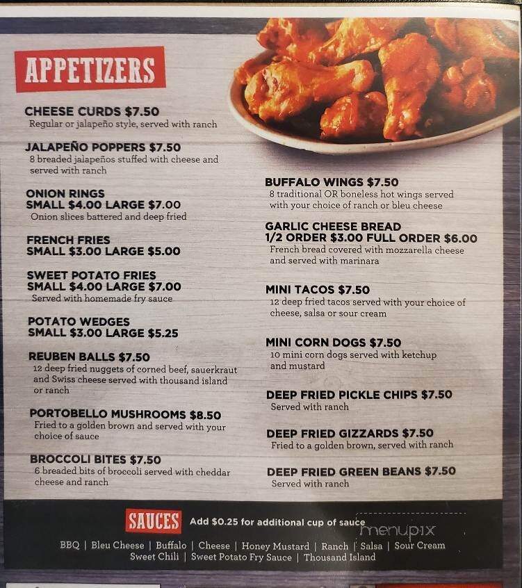 Outlaws Bar & Grill - Springfield, MN menu_pic