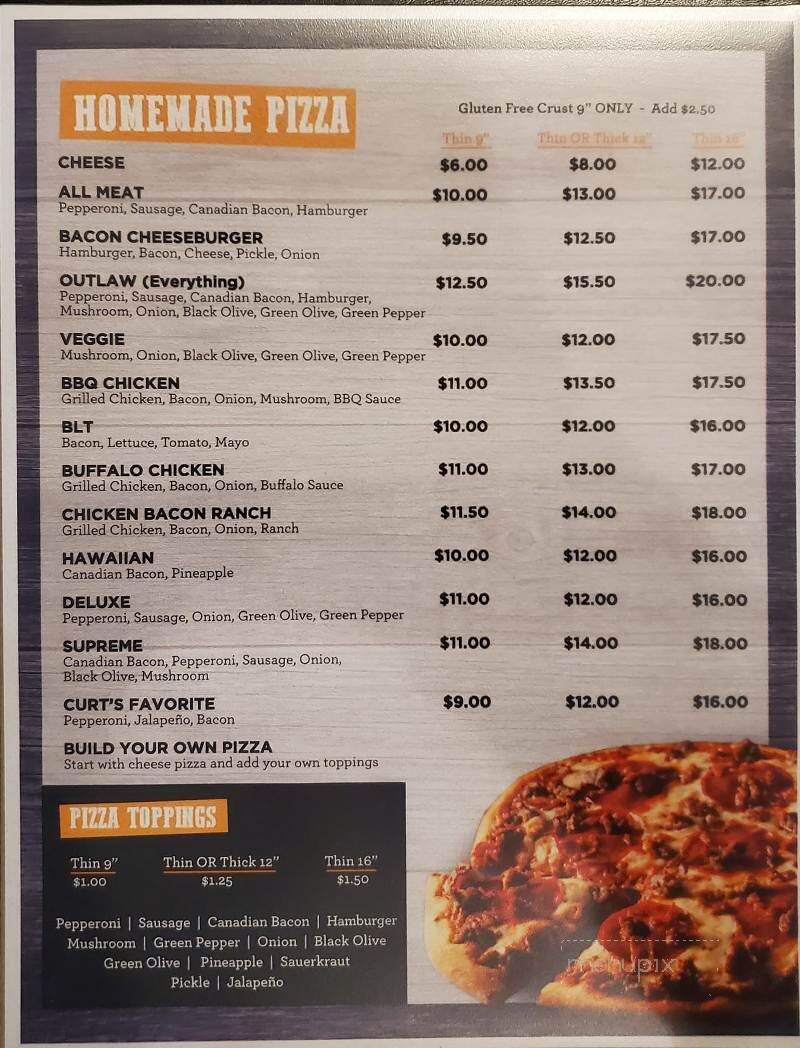 Outlaws Bar & Grill - Springfield, MN menu_pic