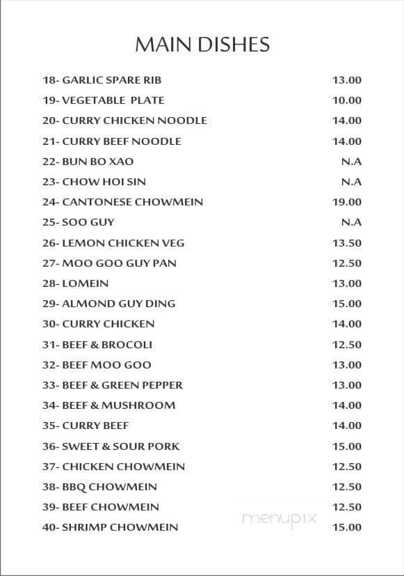 Saigons Garden - Nackawic, NB menu_pic