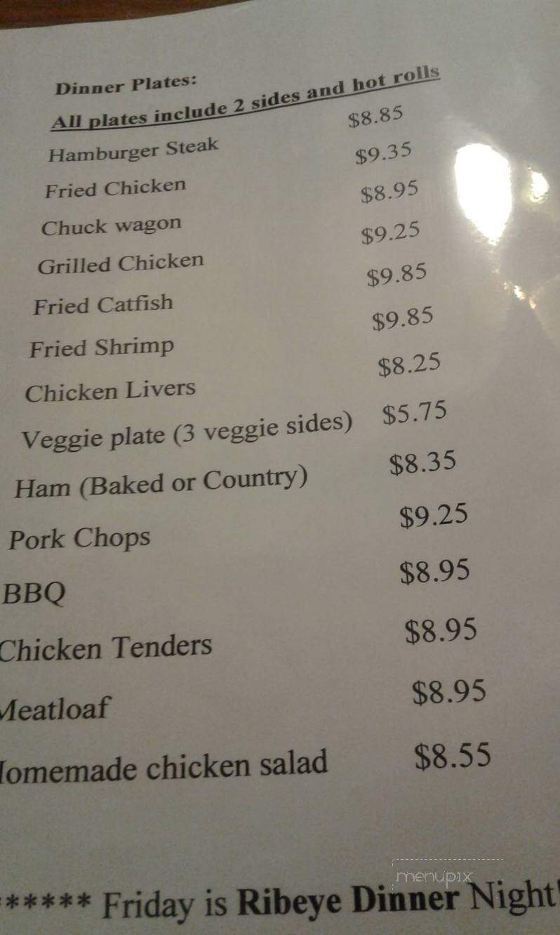 Edith's Route 60 Diner - Amherst, VA menu_pic