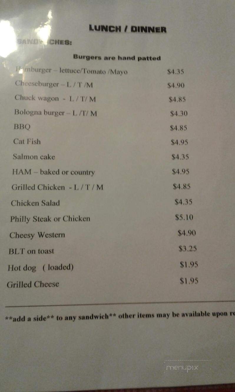 Edith's Route 60 Diner - Amherst, VA menu_pic