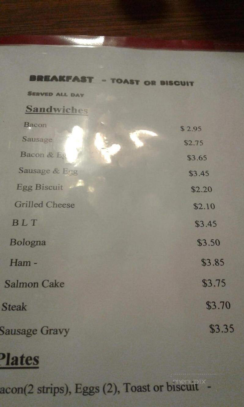 Edith's Route 60 Diner - Amherst, VA menu_pic