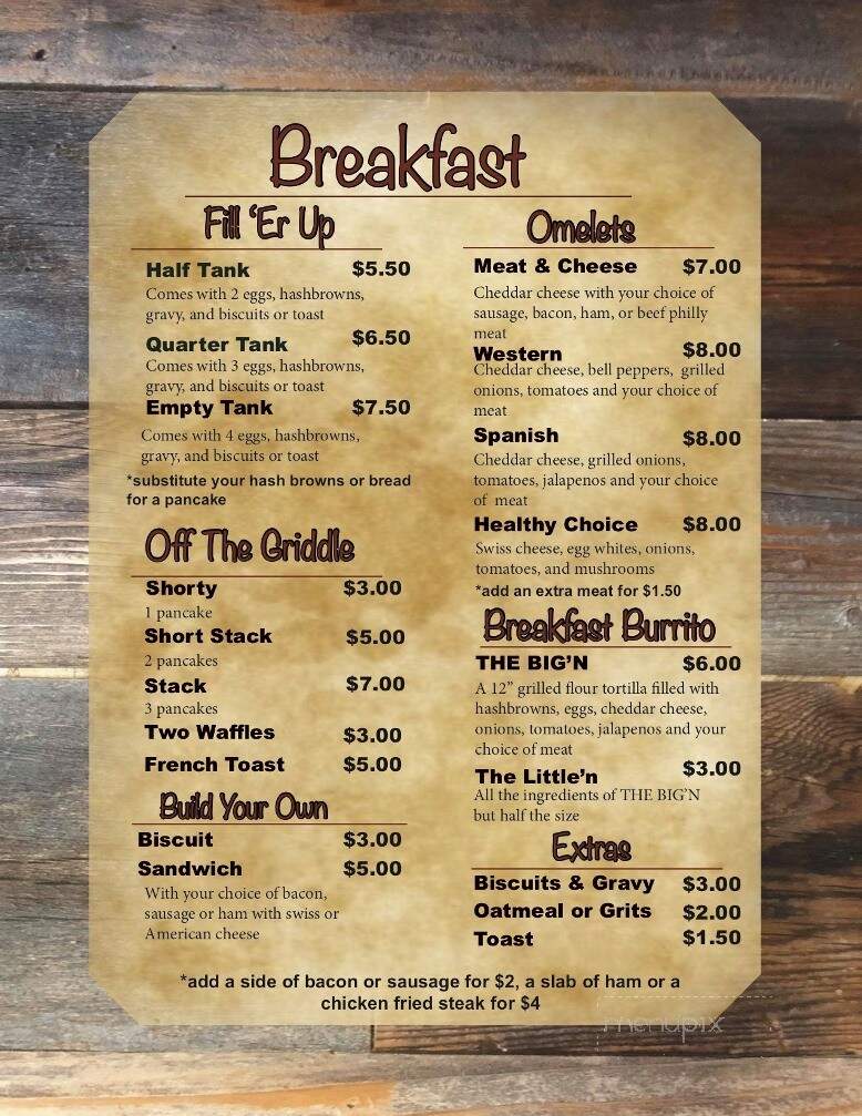 JW's - Waurika, OK menu_pic