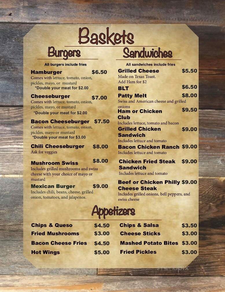 JW's - Waurika, OK menu_pic