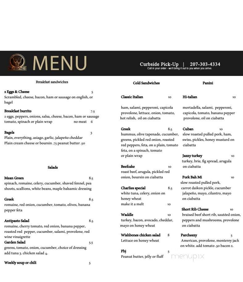 Wishbones - Kennebunk, ME menu_pic