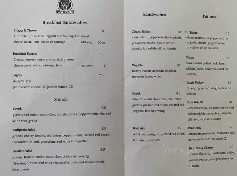 Wishbones - Kennebunk, ME menu_pic