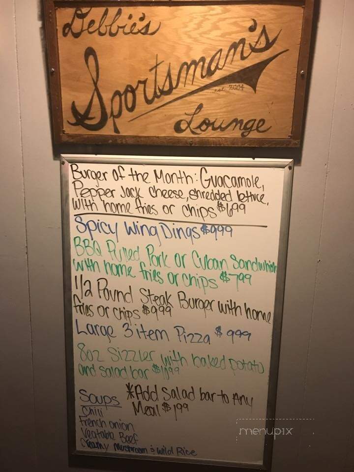 Debbie's Sportsman Lounge - Baldwin, MI menu_pic