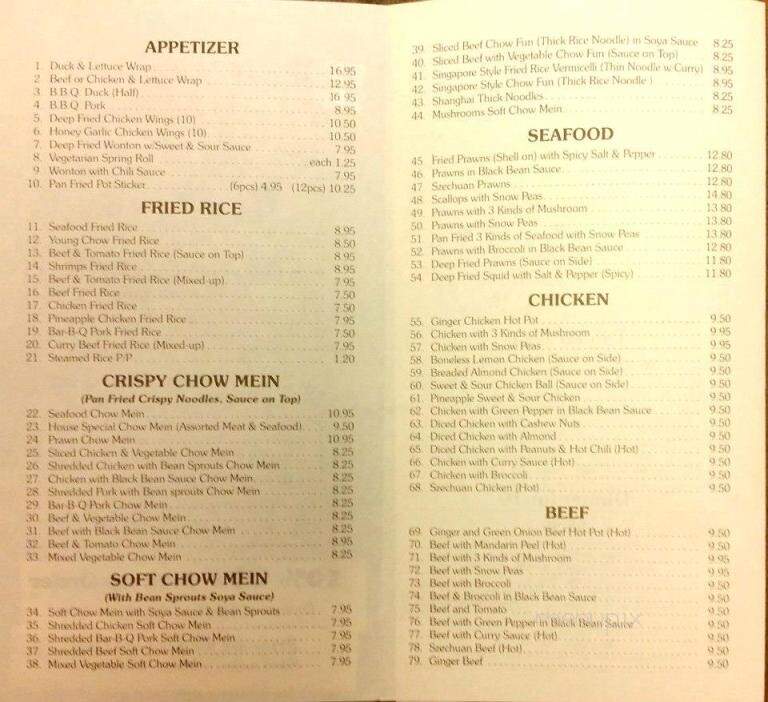 Rainbow Butterfly Restaurant - Port Coquitlam, BC menu_pic