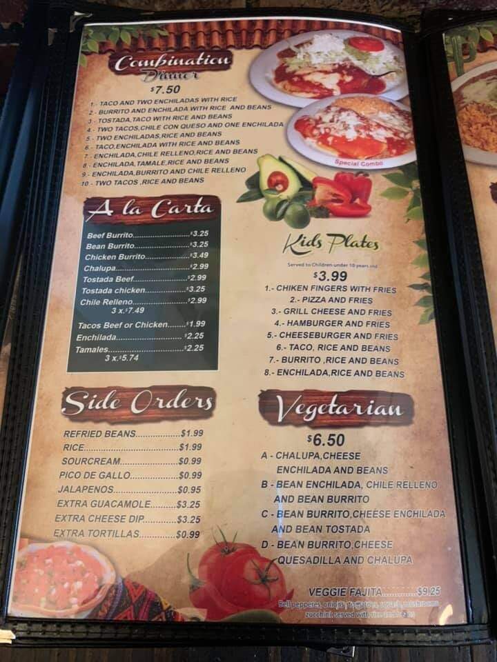 El Paricuten Mexican Restaurant - Cynthiana, KY menu_pic