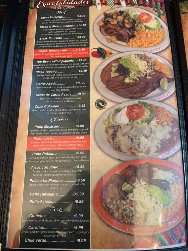 El Paricuten Mexican Restaurant - Cynthiana, KY menu_pic