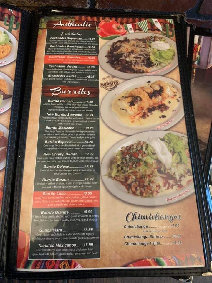 El Paricuten Mexican Restaurant - Cynthiana, KY menu_pic