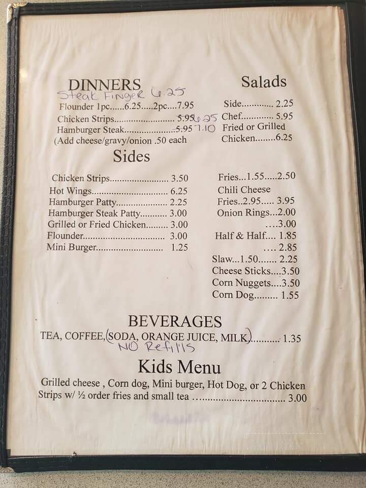Margaret's Restaurant - Norris, SC menu_pic