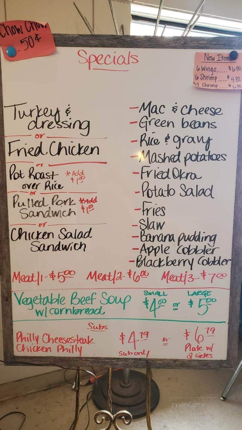 Margaret's Restaurant - Norris, SC menu_pic