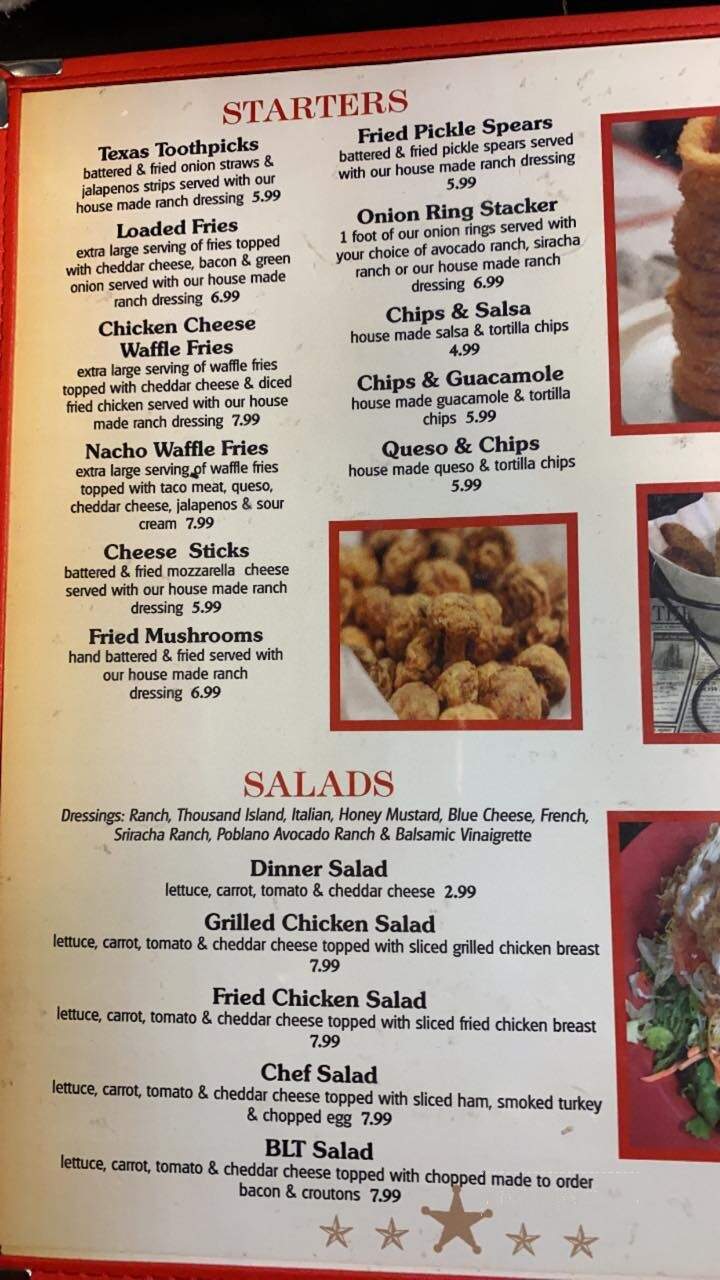 McGee's Cafe - Stratford, OK menu_pic