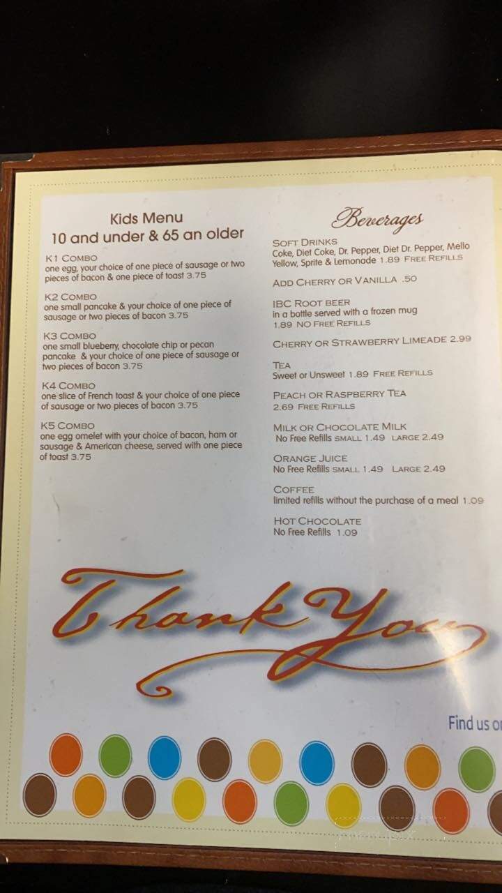 McGee's Cafe - Stratford, OK menu_pic