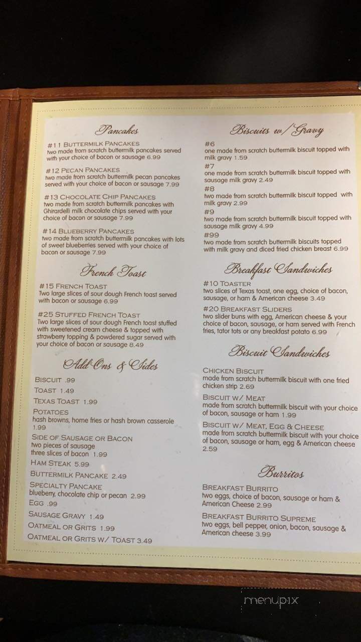 McGee's Cafe - Stratford, OK menu_pic