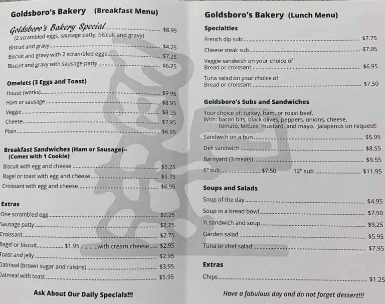 Goldsboro Bakery Foothills - Yuma, AZ menu_pic