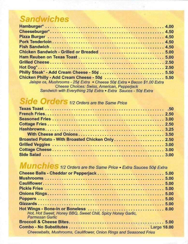 Schrank's Bar & Grill - Danbury, IA menu_pic