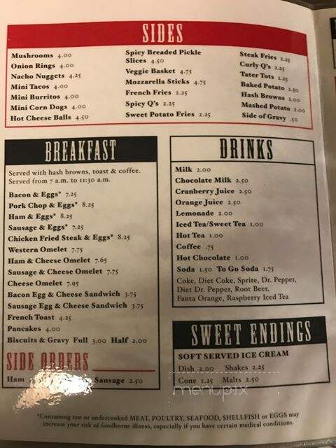 Club 4 Corners - Scranton, KS menu_pic