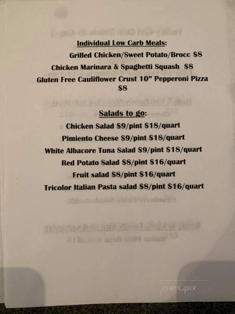 Funny Girl Deli - Blakely, GA menu_pic