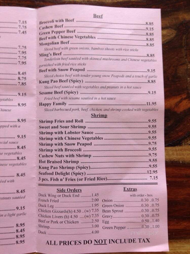 Sun Chinese Restaurant - Hazelwood, MO menu_pic