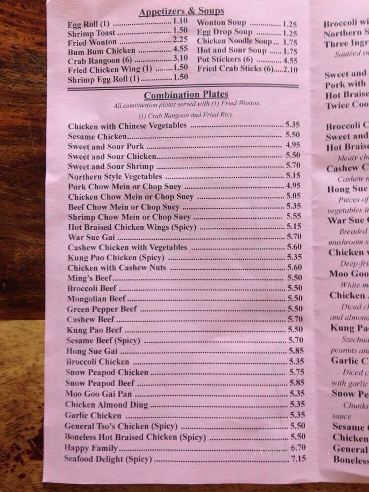 Sun Chinese Restaurant - Hazelwood, MO menu_pic