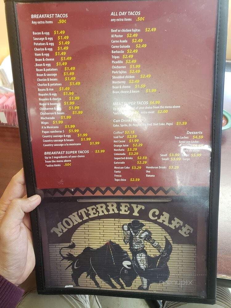 Monterrey Cafe - New Braunfels, TX menu_pic