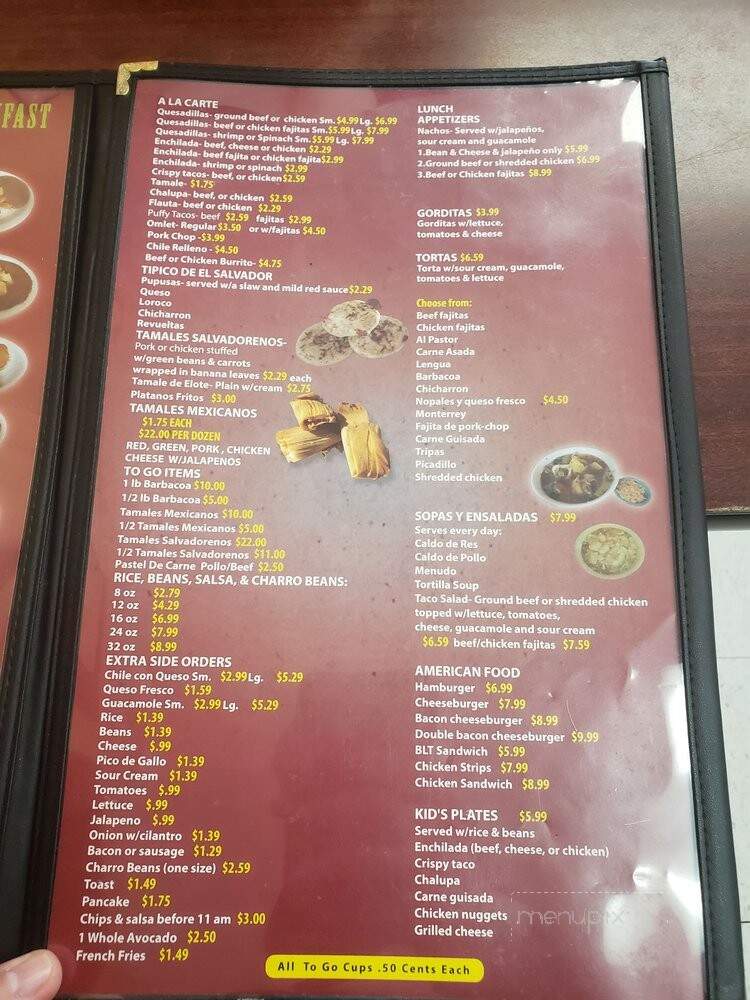 Monterrey Cafe - New Braunfels, TX menu_pic