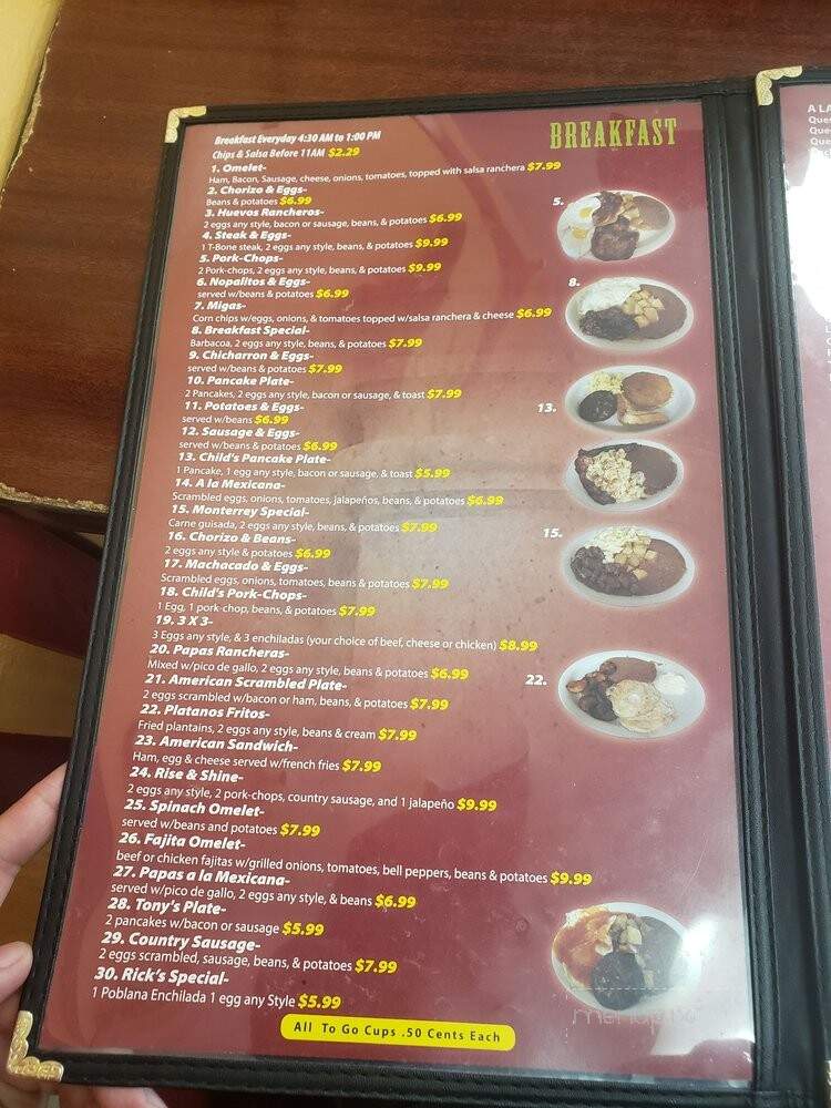 Monterrey Cafe - New Braunfels, TX menu_pic