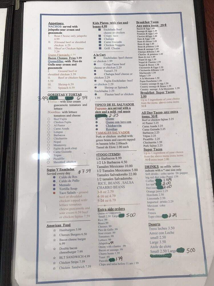 Monterrey Cafe - New Braunfels, TX menu_pic