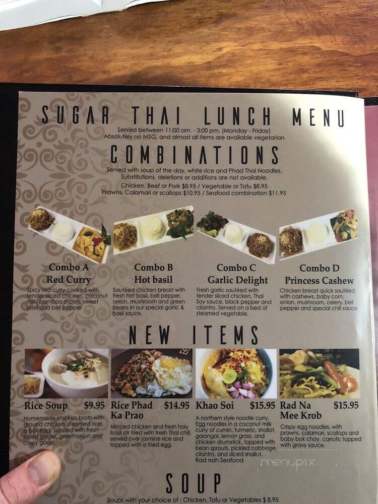 Menu of Sugar Thai Food in Ellensburg, WA 98926