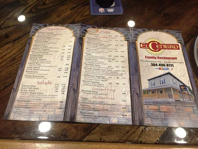 El Centro - Augusta, WV menu_pic