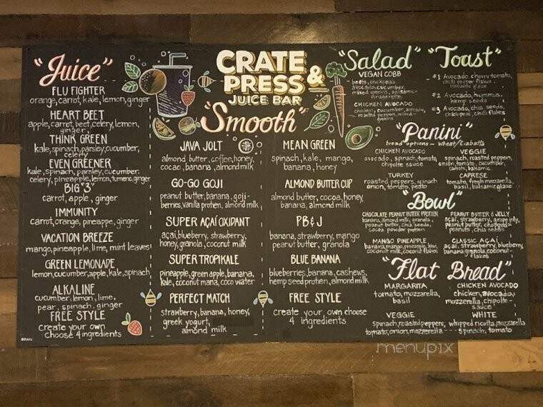 Crate & Press Juice Bar - Glenside, PA menu_pic