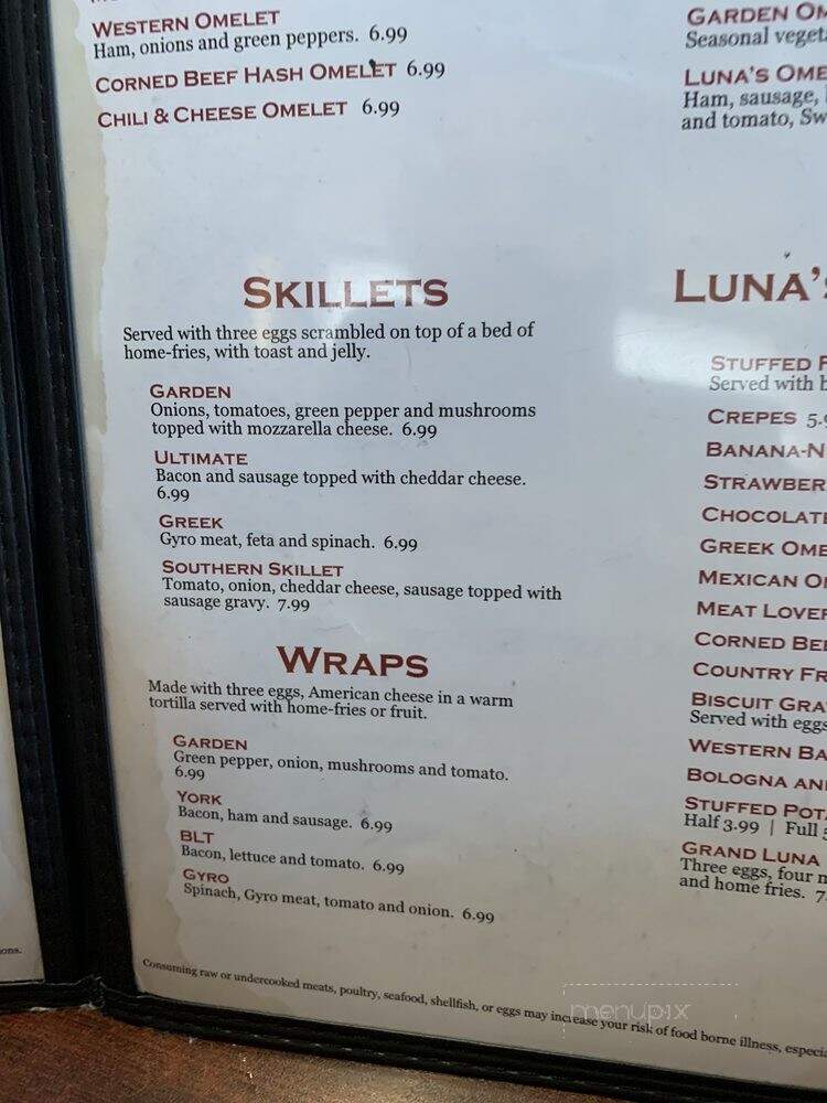 Luna's Deli Restaurant - Cleveland, OH menu_pic