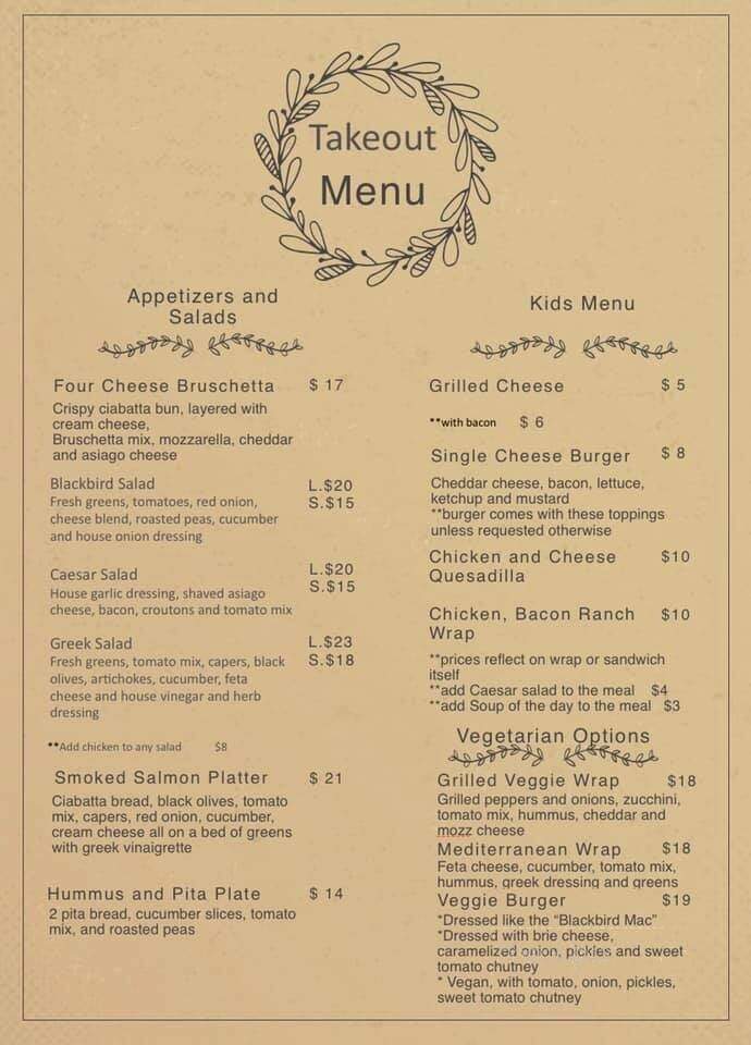 Blackbird Cafe - Renfrew, ON menu_pic