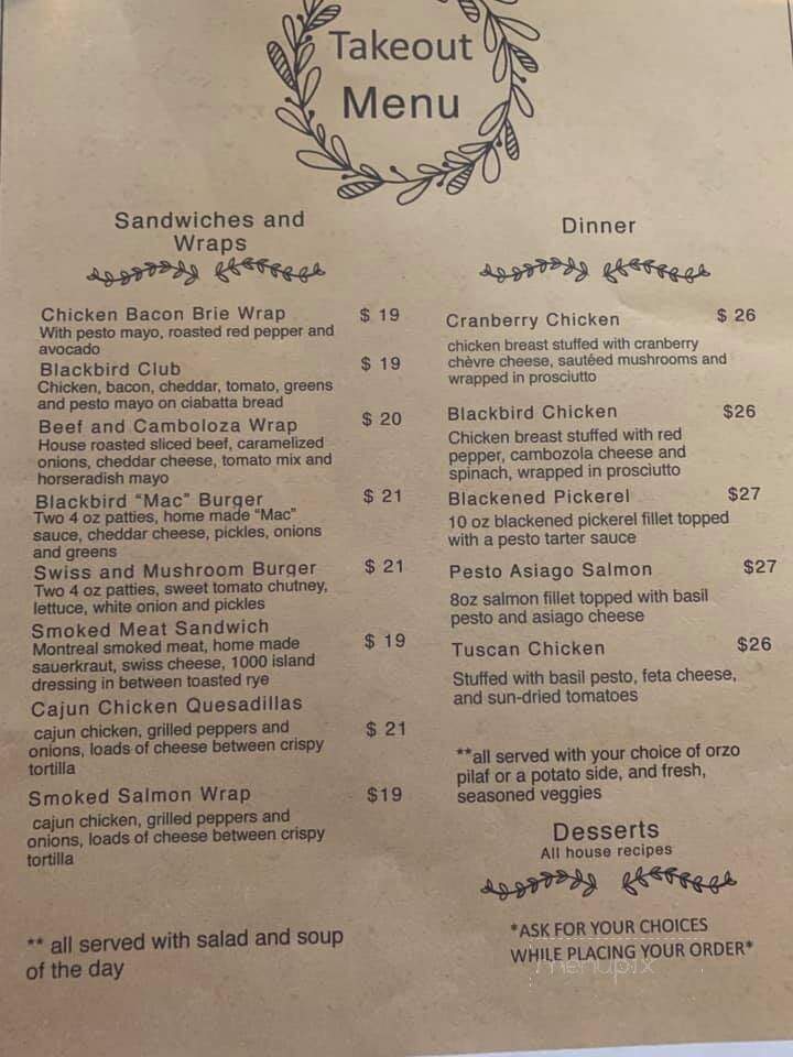 Blackbird Cafe - Renfrew, ON menu_pic