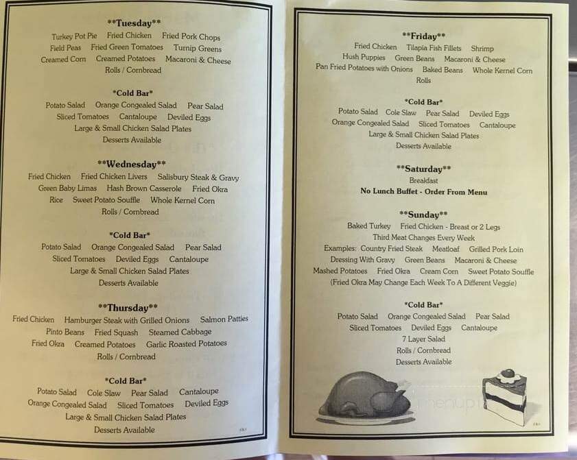 Mary's Kitchen - Hartwell, GA menu_pic