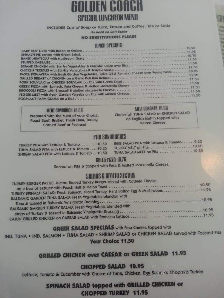 Golden Coach Diner Restaurant - Huntington, NY menu_pic