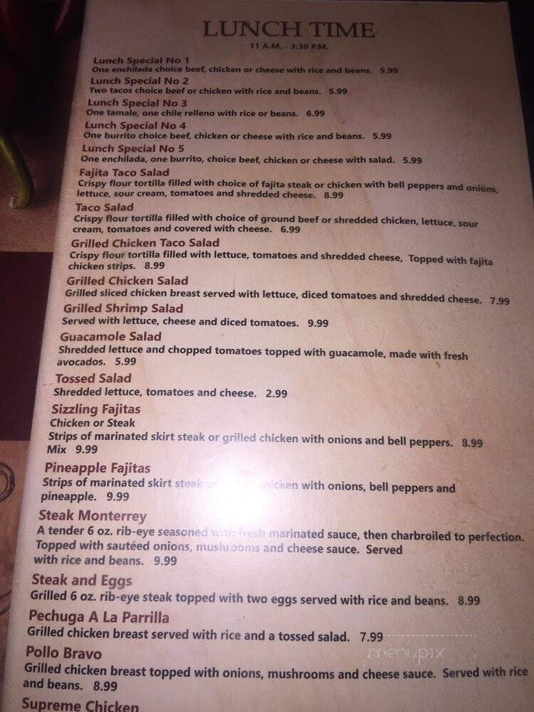 Jalapeno's Mexican Restaurant - Jackson, LA menu_pic