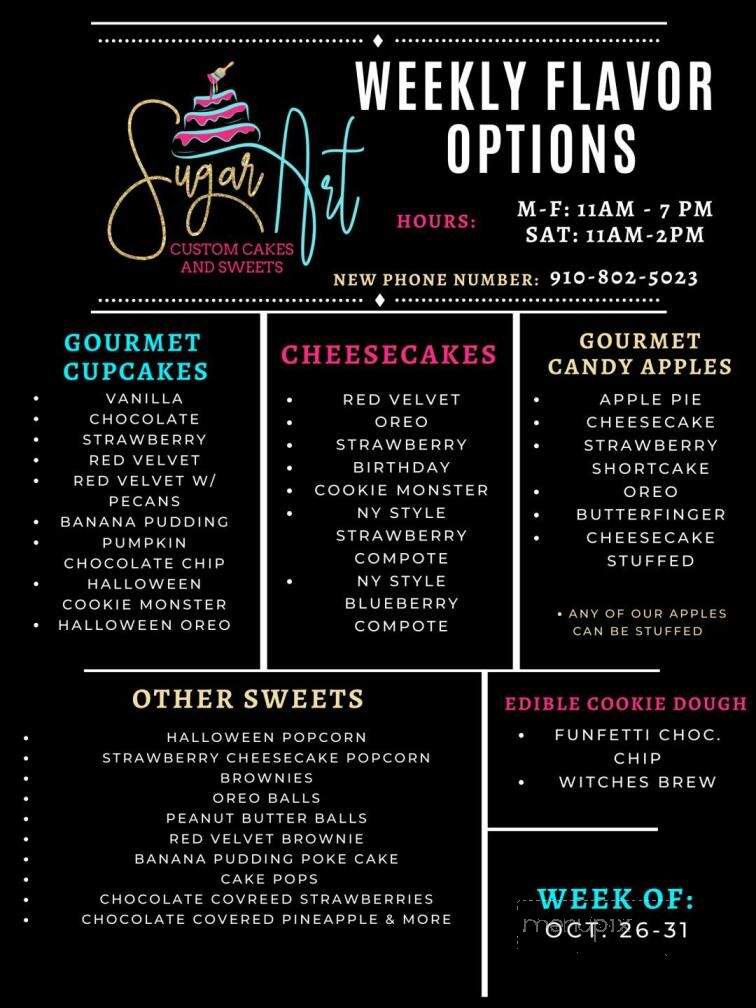 Sugar Art Custom Cakes and Sweets - Lumberton, NC menu_pic